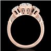 Image 1 : 1.66 ctw VS/SI Diamond Solitaire Art Deco 3 Stone Ring 18k Rose Gold - REF-445W5H
