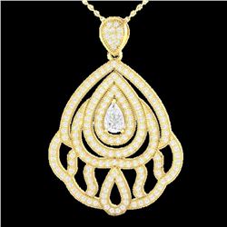 2 ctw Micro Pave VS/SI Diamond Designer Necklace 18k Yellow Gold - REF-345X5A