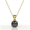 Image 2 : 3 ctw Cushion Cut Black Diamond Designer Necklace 18k Yellow Gold - REF-105R5K