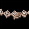 Image 3 : 16.4 ctw Princess Cut Diamond Micro Pave Necklace 18K Rose Gold - REF-1402G6W