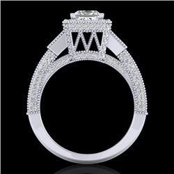 3.53 ctw Princess VS/SI Diamond Micro Pave 3 Stone Ring 18k White Gold - REF-540Y9X
