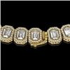 Image 3 : 40.3 ctw Emerald Cut Diamond Micro Pave Necklace 18K Yellow Gold - REF-6301R5K