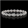 Image 2 : 7.29 ctw Pear Cut Diamond Micro Pave Bracelet 18K White Gold - REF-633M8G