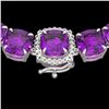 Image 1 : 116 ctw Amethyst & VS/SI Diamond Micro Necklace 14k White Gold - REF-350Y2X