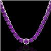 Image 2 : 116 ctw Amethyst & VS/SI Diamond Micro Necklace 14k White Gold - REF-350Y2X