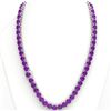Image 3 : 116 ctw Amethyst & VS/SI Diamond Micro Necklace 14k White Gold - REF-350Y2X