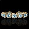 Image 1 : 30 ctw Sky Blue Topaz & Micro Pave VS/SI Diamond Bracelet 10k Yellow Gold - REF-360X2A