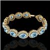 Image 2 : 30 ctw Sky Blue Topaz & Micro Pave VS/SI Diamond Bracelet 10k Yellow Gold - REF-360X2A