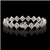 Image 2 : 7.2 ctw Princess Cut Diamond Micro Pave Bracelet 18K White Gold - REF-617M3G