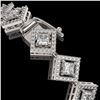 Image 3 : 7.2 ctw Princess Cut Diamond Micro Pave Bracelet 18K White Gold - REF-617M3G