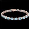 Image 2 : 21.2 ctw Aquamarine & VS/SI Diamond Eternity Bracelet 10k Rose Gold - REF-263A6N