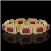 Image 2 : 61.92 ctw Certified Ruby & Diamond Victorian Bracelet 14K Yellow Gold - REF-1288G4W