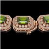 Image 3 : 58.5 ctw Tourmaline & Diamond Victorian Bracelet 14K Rose Gold - REF-1623N3F