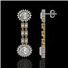 Image 2 : 7.47 ctw Rare Oval Diamond Earrings 18K Yellow Gold - REF-1286K8Y