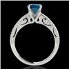 Image 2 : 1.25 ctw SI Certified Blue Diamond Solitaire Antique Ring 10k White Gold - REF-122H8R