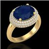 Image 1 : 4.50 ctw Sapphire & Micro Pave VS/SI Diamond Ring 18k Yellow Gold - REF-119A6N