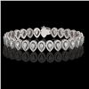 Image 1 : 10.36 ctw Pear Cut Diamond Micro Pave Bracelet 18K White Gold - REF-898H6R