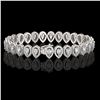 Image 2 : 10.36 ctw Pear Cut Diamond Micro Pave Bracelet 18K White Gold - REF-898H6R