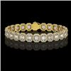 Image 1 : 17.28 ctw Emerald Cut Diamond Micro Pave Bracelet 18K Yellow Gold - REF-2686F8M