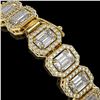 Image 3 : 17.28 ctw Emerald Cut Diamond Micro Pave Bracelet 18K Yellow Gold - REF-2686F8M