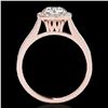 Image 2 : 1.65 ctw Certified Diamond Solitaire Halo Ring 10k Rose Gold - REF-244Y3X