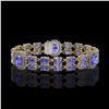 Image 1 : 17.83 ctw Tanzanite & Diamond Bracelet 14K Yellow Gold - REF-280G2W