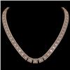 Image 1 : 36.30 ctw Princess Cut Diamond Micro Pave Necklace 18K Rose Gold - REF-4704K5Y