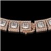 Image 3 : 36.30 ctw Princess Cut Diamond Micro Pave Necklace 18K Rose Gold - REF-4704K5Y