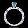 Image 3 : 1.01 ctw Fancy Intense Blue Diamond Art Deco Ring 18k White Gold - REF-143R6K