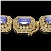 Image 3 : 50.67 ctw Tanzanite & Diamond Victorian Bracelet 14K Yellow Gold - REF-2709R3K