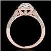 Image 2 : 1.7 ctw Certified Diamond Solitaire Halo Ring 10k Rose Gold - REF-211G4W