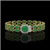 Image 1 : 19.85 ctw Emerald & Diamond Bracelet 14K Yellow Gold - REF-245M5G