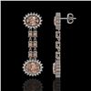 Image 2 : 8.35 ctw Morganite & Diamond Earrings 14K White Gold - REF-227M3G