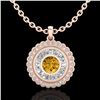 Image 1 : 2.11 ctw Intense Fancy Yellow Diamond Art Deco Necklace 18k Rose Gold - REF-281X8A