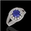 Image 1 : 2.69 ctw Certified Sapphire & Diamond Victorian Ring 14K White Gold - REF-99K3Y