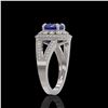 Image 3 : 2.69 ctw Certified Sapphire & Diamond Victorian Ring 14K White Gold - REF-99K3Y