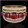 Image 1 : 2.25 ctw Ruby & Micro Pave VS/SI Diamond Designer Ring 10k Yellow Gold - REF-81Y8X