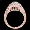 Image 2 : 1.75 ctw Certified Diamond Solitaire Halo Ring 10k Rose Gold - REF-354K5Y