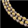 Image 3 : 30.83 ctw Fancy Citrine & Diamond Necklace 10K Rose Gold - REF-427H3R