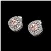 Image 2 : 4.19 ctw Morganite & Diamond Victorian Earrings 14K White Gold - REF-142W8H