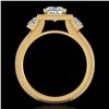 Image 1 : 2.5 ctw Princess VS/SI Diamond Micro Pave 3 Stone Ring 18k Yellow Gold - REF-527A3N