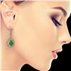 Image 3 : 8.15 ctw Jade & Diamond Victorian Earrings 14K Rose Gold - REF-241K6Y