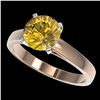 Image 1 : 2 ctw Certified Intense Yellow Diamond Engagment Ring 10k Rose Gold - REF-454A3N