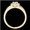 Image 2 : 1.2 ctw Certified Diamond Solitaire Halo Ring 10k Yellow Gold - REF-190R9K