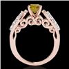 Image 2 : 1.7 ctw Certified SI/I Fancy Intense Yellow Diamond Ring 10k Rose Gold - REF-215N5F