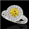 Image 1 : 2.25 ctw Certified SI/I Fancy Intense Yellow Diamond Ring 10k White Gold - REF-245Y5X