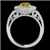 Image 2 : 2.25 ctw Certified SI/I Fancy Intense Yellow Diamond Ring 10k White Gold - REF-245Y5X