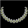 Image 1 : 124.02 ctw Tourmaline & Diamond Victorian Necklace 14K White Gold - REF-3955R5K