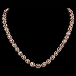 17.28 ctw Pear Cut Diamond Micro Pave Necklace 18K Rose Gold - REF-1497G3W