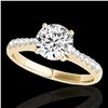 Image 1 : 1.25 ctw Certified Diamond Solitaire Ring 10k Yellow Gold - REF-190N9F